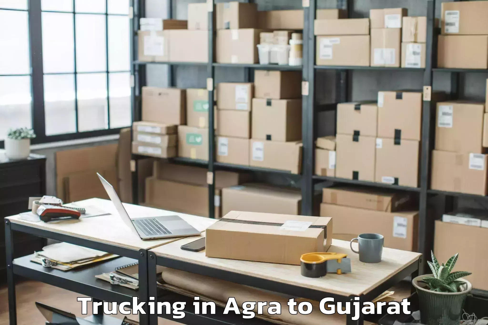 Easy Agra to Bhayavadar Trucking Booking